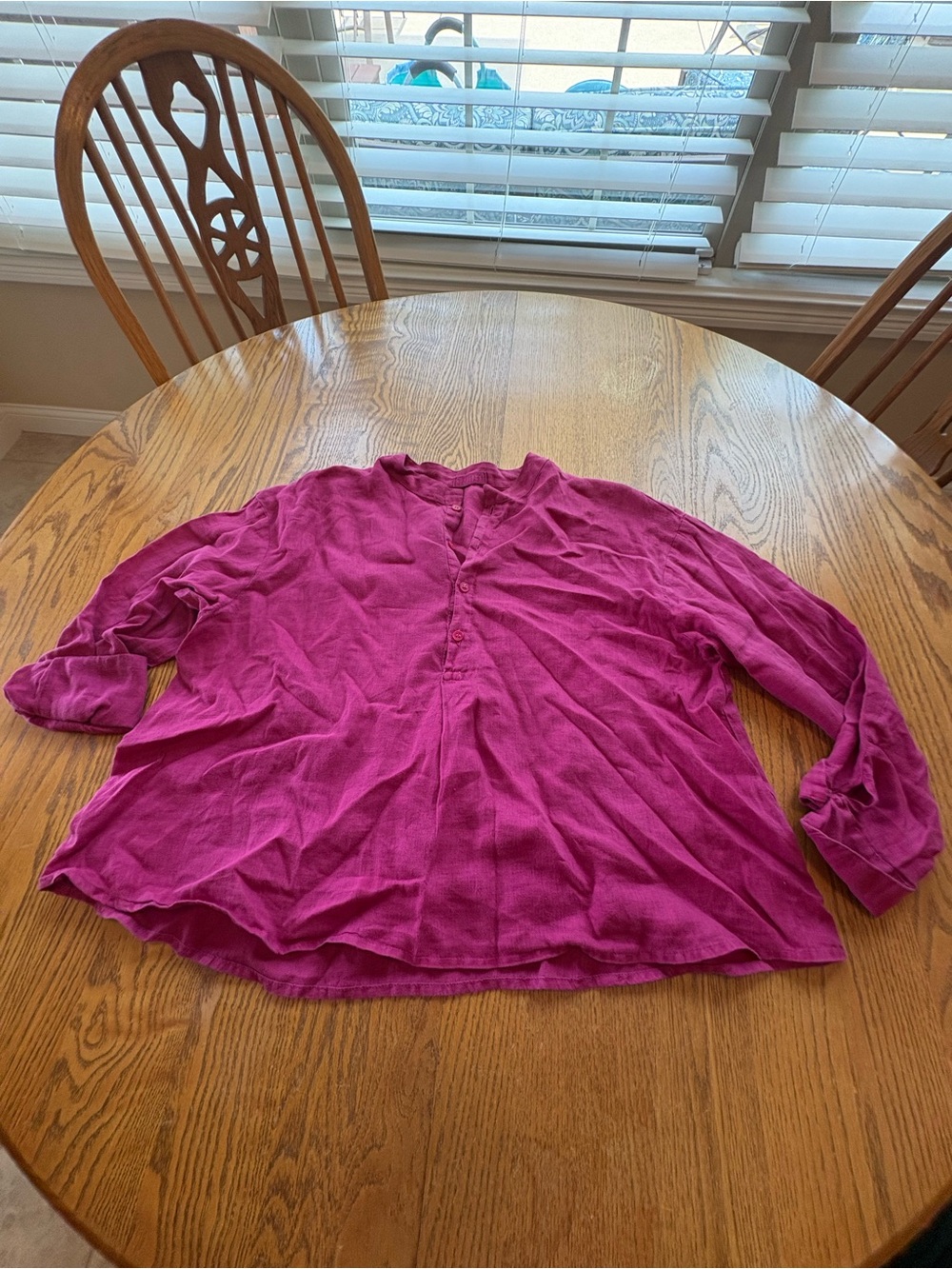 CP Shades Linen Gigi Popover Top Magenta Pink Sides S